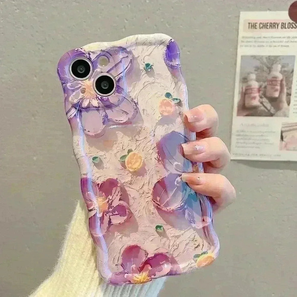 Flower Painting TPU iPhone14Promax Case - Picture 6 of 10